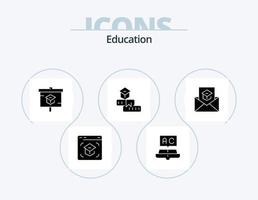 Education Glyph Icon Pack 5 Icon Design. learning. education. school. presentation vector