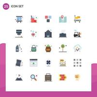 25 Creative Icons Modern Signs and Symbols of transportation flag blocks pin location Editable Vector Design Elements