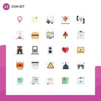 Set of 25 Modern UI Icons Symbols Signs for contact call damage summer kite Editable Vector Design Elements