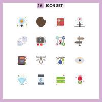 Universal Icon Symbols Group of 16 Modern Flat Colors of document share present sharing search Editable Pack of Creative Vector Design Elements