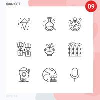 Set of 9 Modern UI Icons Symbols Signs for diwali deepam navigation celebrate logistic Editable Vector Design Elements