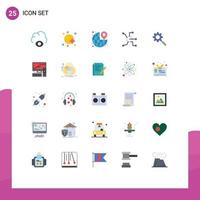 Universal Icon Symbols Group of 25 Modern Flat Colors of connect worldwide around network travel Editable Vector Design Elements