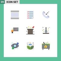 9 User Interface Flat Color Pack of modern Signs and Symbols of efforts business four graph incoming Editable Vector Design Elements