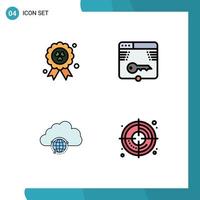 4 Creative Icons Modern Signs and Symbols of award city secure form hub Editable Vector Design Elements