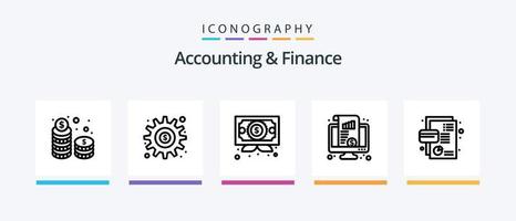 Accounting And Finance Line 5 Icon Pack Including investment. stack. money. money. online banking. Creative Icons Design vector