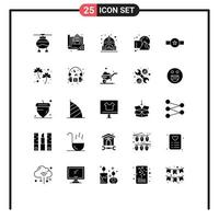 Pictogram Set of 25 Simple Solid Glyphs of insignia squares drawing shapes cube Editable Vector Design Elements