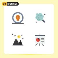 User Interface Pack of 4 Basic Flat Icons of coin hiking horror dessert landscape Editable Vector Design Elements