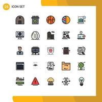 Universal Icon Symbols Group of 25 Modern Filled line Flat Colors of tax return schedule basic reminder photo Editable Vector Design Elements