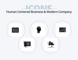 Human Centered Business And Modern Company Glyph Icon Pack 5 Icon Design. user. download. calendar. update. time vector