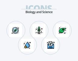 biología línea lleno icono paquete 5 5 icono diseño. huevos. tulipán. orgánico. presente. planta vector