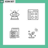 Modern Set of 4 Filledline Flat Colors and symbols such as business web of communication file Editable Vector Design Elements