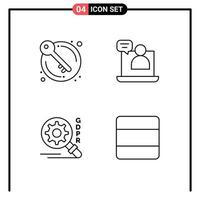 4 Thematic Vector Filledline Flat Colors and Editable Symbols of door search authority conversation grid Editable Vector Design Elements