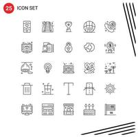 Set of 25 Modern UI Icons Symbols Signs for call game award basketball activities Editable Vector Design Elements