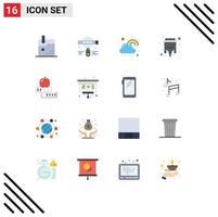 16 Thematic Vector Flat Colors and Editable Symbols of knowledge hdmi happy usb cable Editable Pack of Creative Vector Design Elements