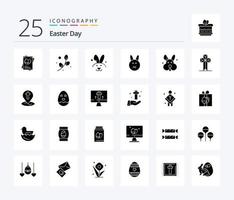 Easter 25 Solid Glyph icon pack including easter. location. bynny. easter. christian vector