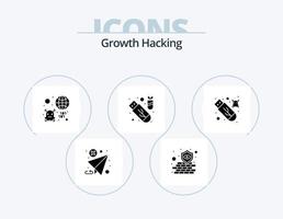 Hacking Glyph Icon Pack 5 Icon Design. ddos. attack. shield. usb. infection vector