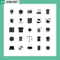 25 Creative Icons Modern Signs and Symbols of light presentation health beamer investment Editable Vector Design Elements