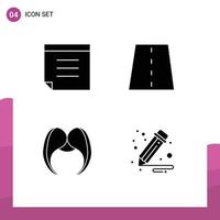 Modern Set of 4 Solid Glyphs and symbols such as note movember infrastructure road men Editable Vector Design Elements