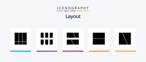 Layout Glyph 5 Icon Pack Including . grid. layout. image. Creative Icons Design vector