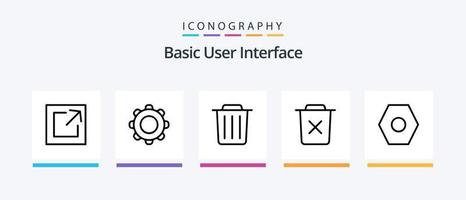 básico línea 5 5 icono paquete incluso borrar. básico. Copiar. colocar. cubo. creativo íconos diseño vector