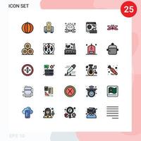 25 Creative Icons Modern Signs and Symbols of dragon keyboard hardware web spanner Editable Vector Design Elements