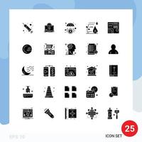 Set of 25 Modern UI Icons Symbols Signs for forest fire file car investment Editable Vector Design Elements