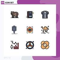 Filledline Flat Color Pack of 9 Universal Symbols of layers hotel clothing service valet Editable Vector Design Elements