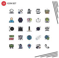 Universal Icon Symbols Group of 25 Modern Filled line Flat Colors of medical mobile law sound metronome Editable Vector Design Elements