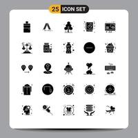 Pictogram Set of 25 Simple Solid Glyphs of choice computer spring cloud notebook Editable Vector Design Elements