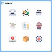 9 Flat Color concept for Websites Mobile and Apps egg baby time trouser swim Editable Vector Design Elements