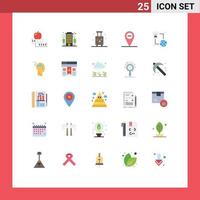 Universal Icon Symbols Group of 25 Modern Flat Colors of computer internet holiday location travel Editable Vector Design Elements