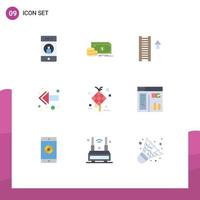 Set of 9 Modern UI Icons Symbols Signs for eid left money back arrow Editable Vector Design Elements