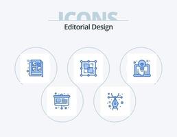 Editorial Design Blue Icon Pack 5 Icon Design. design. art. design. point. drawing vector