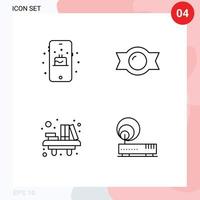 Universal Icon Symbols Group of 4 Modern Filledline Flat Colors of birthday school bonbon desk connection Editable Vector Design Elements