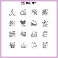 16 Creative Icons Modern Signs and Symbols of deadline internet transport globe relation Editable Vector Design Elements