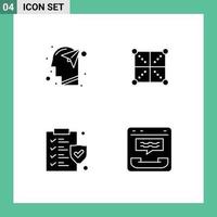 Universal Icon Symbols Group of Modern Solid Glyphs of head rule mind design insurance Editable Vector Design Elements