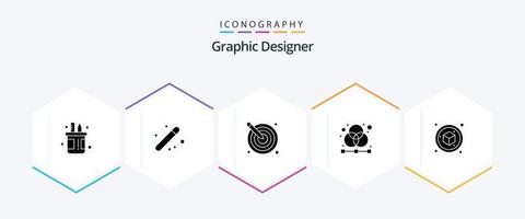 gráfico diseñador 25 glifo icono paquete incluso diseñador. creativo. gráfico. diseño. creativo vector