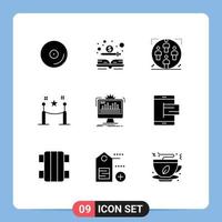 Solid Glyph Pack of 9 Universal Symbols of dashboard paling user fence family Editable Vector Design Elements