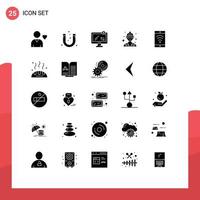 Stock Vector Icon Pack of 25 Line Signs and Symbols for wifi mobile online worker builder Editable Vector Design Elements