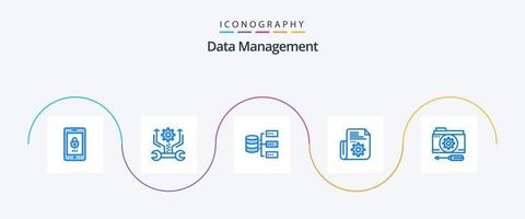 datos administración azul 5 5 icono paquete incluso carpeta. herramientas. datos. ajuste. documento vector