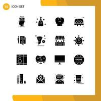 16 Universal Solid Glyphs Set for Web and Mobile Applications legal documents food empathy eggs agriculture Editable Vector Design Elements