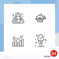 User Interface Pack of 4 Basic Filledline Flat Colors of earth analytics waste circular saw report Editable Vector Design Elements