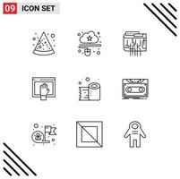 9 Universal Outline Signs Symbols of open free cryptocurrency content multi Editable Vector Design Elements