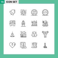 16 Creative Icons Modern Signs and Symbols of game controller programming design development code Editable Vector Design Elements