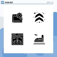 4 Creative Icons Modern Signs and Symbols of wallet up money making page Editable Vector Design Elements