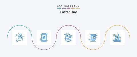 Easter Blue 5 Icon Pack Including easter. holiday. easter. easter. book vector