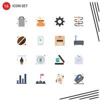 Pictogram Set of 16 Simple Flat Colors of payment drink security coffee virtuoso Editable Pack of Creative Vector Design Elements