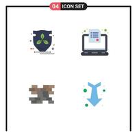 4 4 creativo íconos moderno señales y símbolos de eco ladrillo proteger en línea pared editable vector diseño elementos