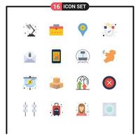 Modern Set of 16 Flat Colors Pictograph of mail money location investment plus Editable Pack of Creative Vector Design Elements