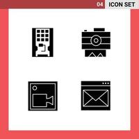 Pack of Modern Solid Glyphs Signs and Symbols for Web Print Media such as disk cam solid photography record Editable Vector Design Elements